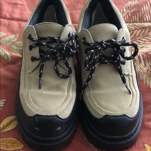 Black and beige shoes